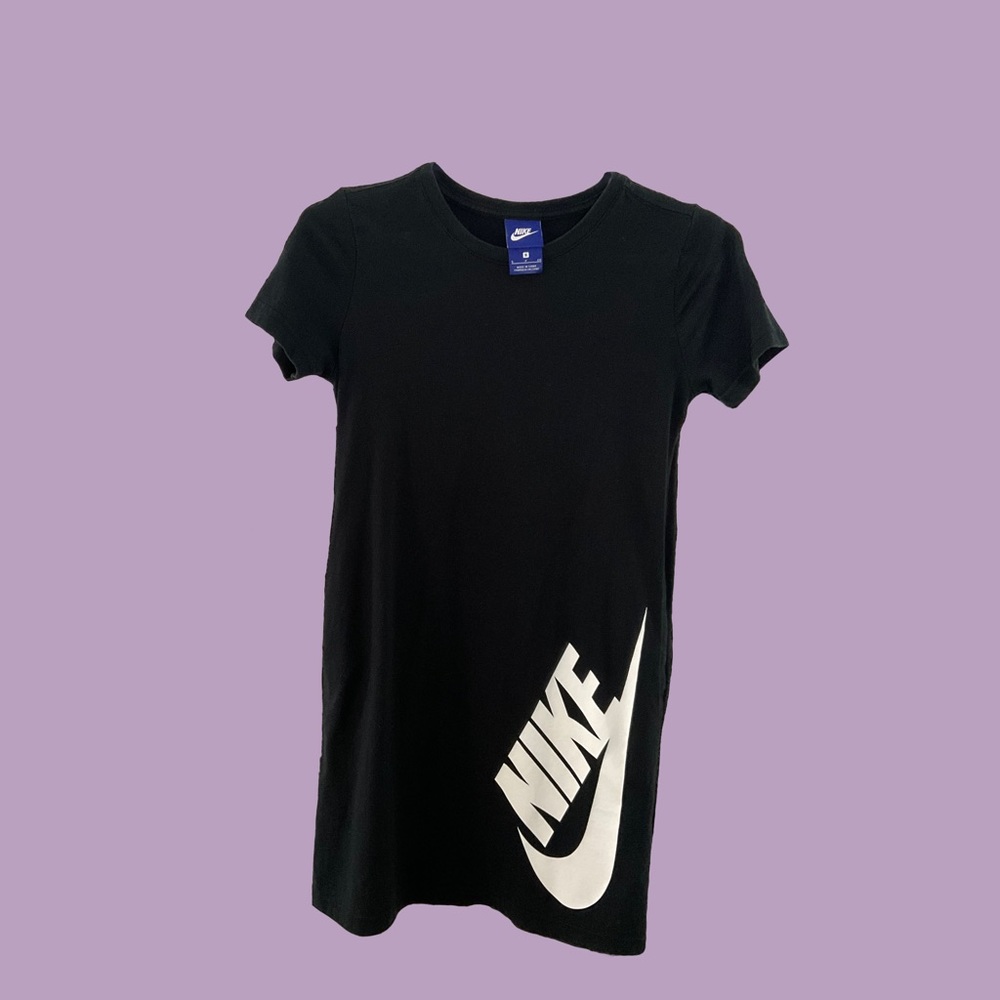 Woman Black T-shirt Dress - Small